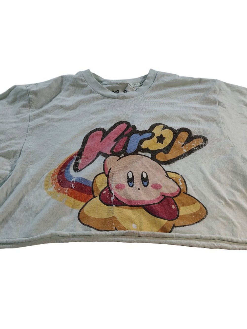 Women's Medium Light Blue Kirby Short Sleeve Crop Top